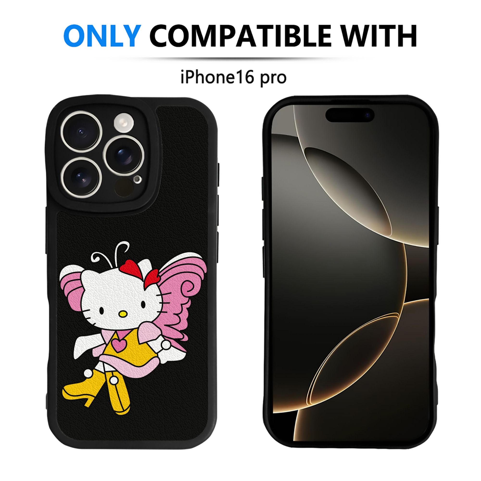 （画像用） Hello Kitty ハローキティ 【iPhone 16シリーズ対応】シリコンスマホケース（レザー調） 材質：シリコン